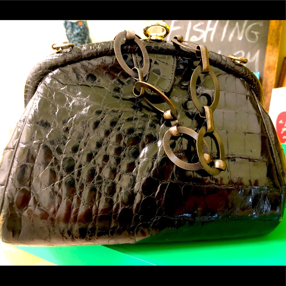 Vintage Vassar Croc Handbag Dr. Style Chain Handle